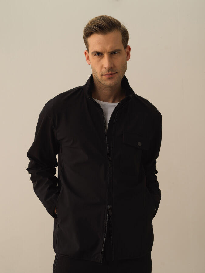 Xint Toptan Siyah Pamuk Dokulu Regular Fit Sweatmont