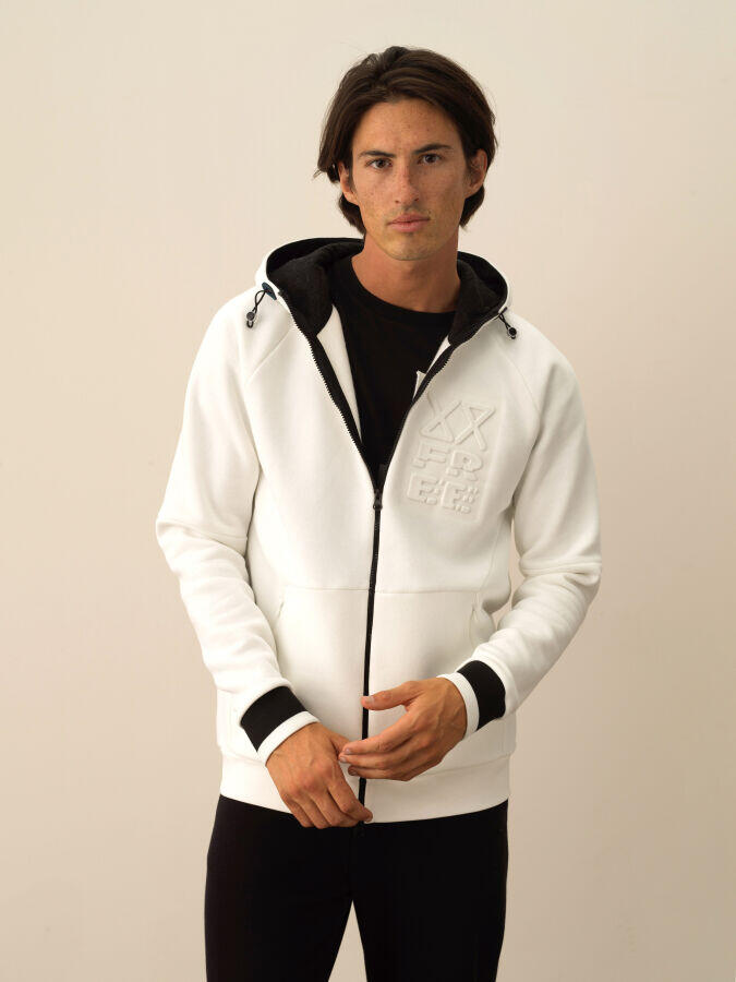 Xint Toptan Kırık Beyaz Pamuk Dokulu Regular Fit Sweatmont