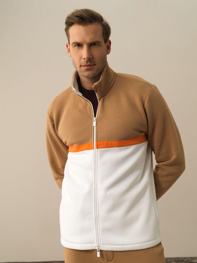 Xint Toptan Camel Pamuk Dokulu Regular Fit Sweatmont