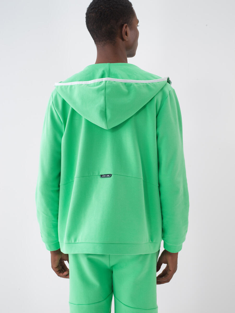 Yeşil Pamuk Dokulu Regular Fit Sweat Mont - 5