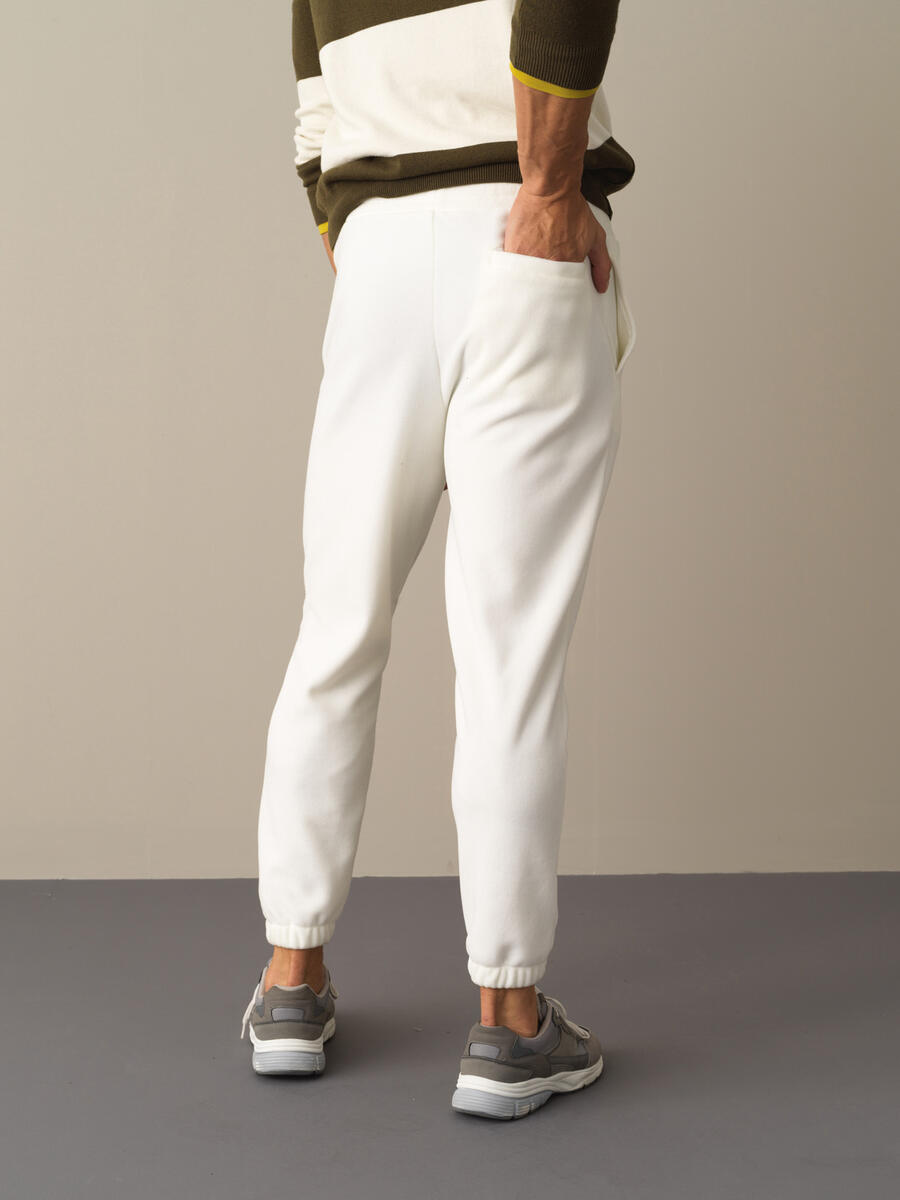 Beyaz Formunu Koruyan Regular Fit Polar Sweat Pantolon