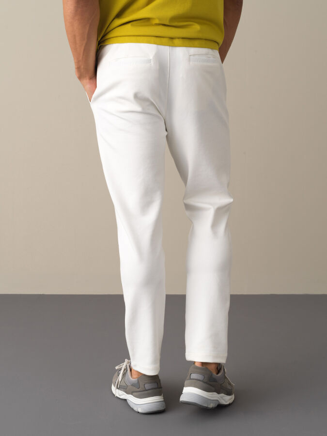 Ekru Regular Fit Pamuklu Sweat Pantolon - 4