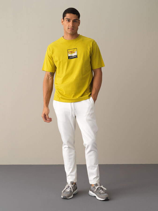 Ekru Regular Fit Pamuklu Sweat Pantolon - 2