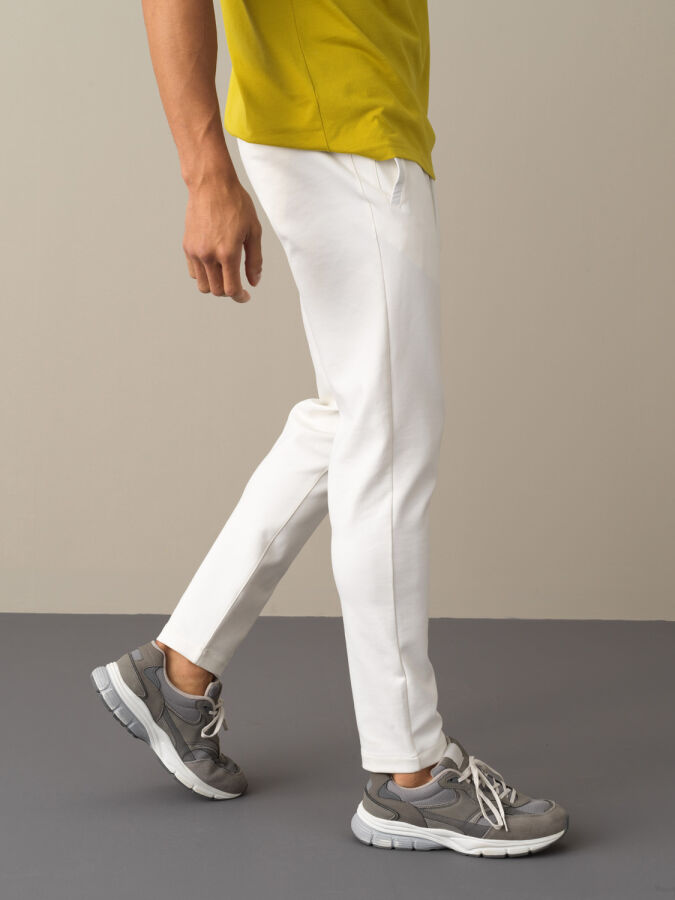Ekru Regular Fit Pamuklu Sweat Pantolon - 3