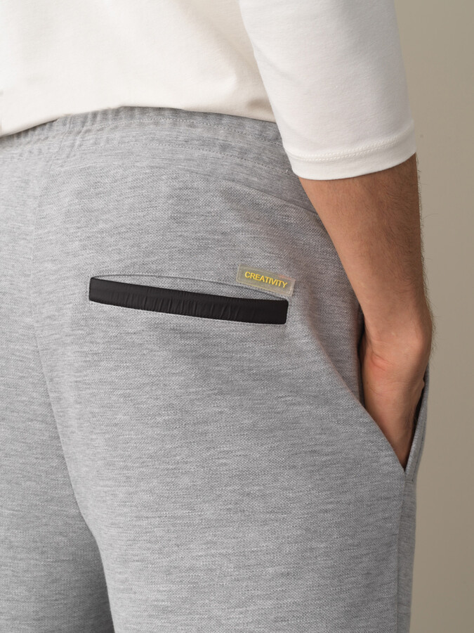 Gri Esnek Dokulu Regular Fit Kargo Cep Pantolon - Xint