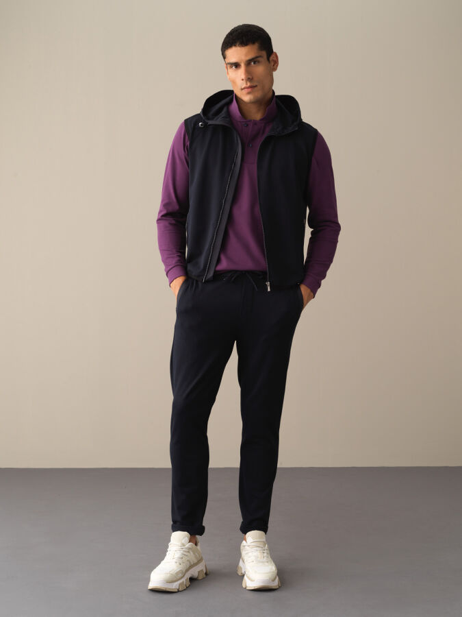 Lacivert Regular Fit Pamuklu Sweat Pantolon - 2