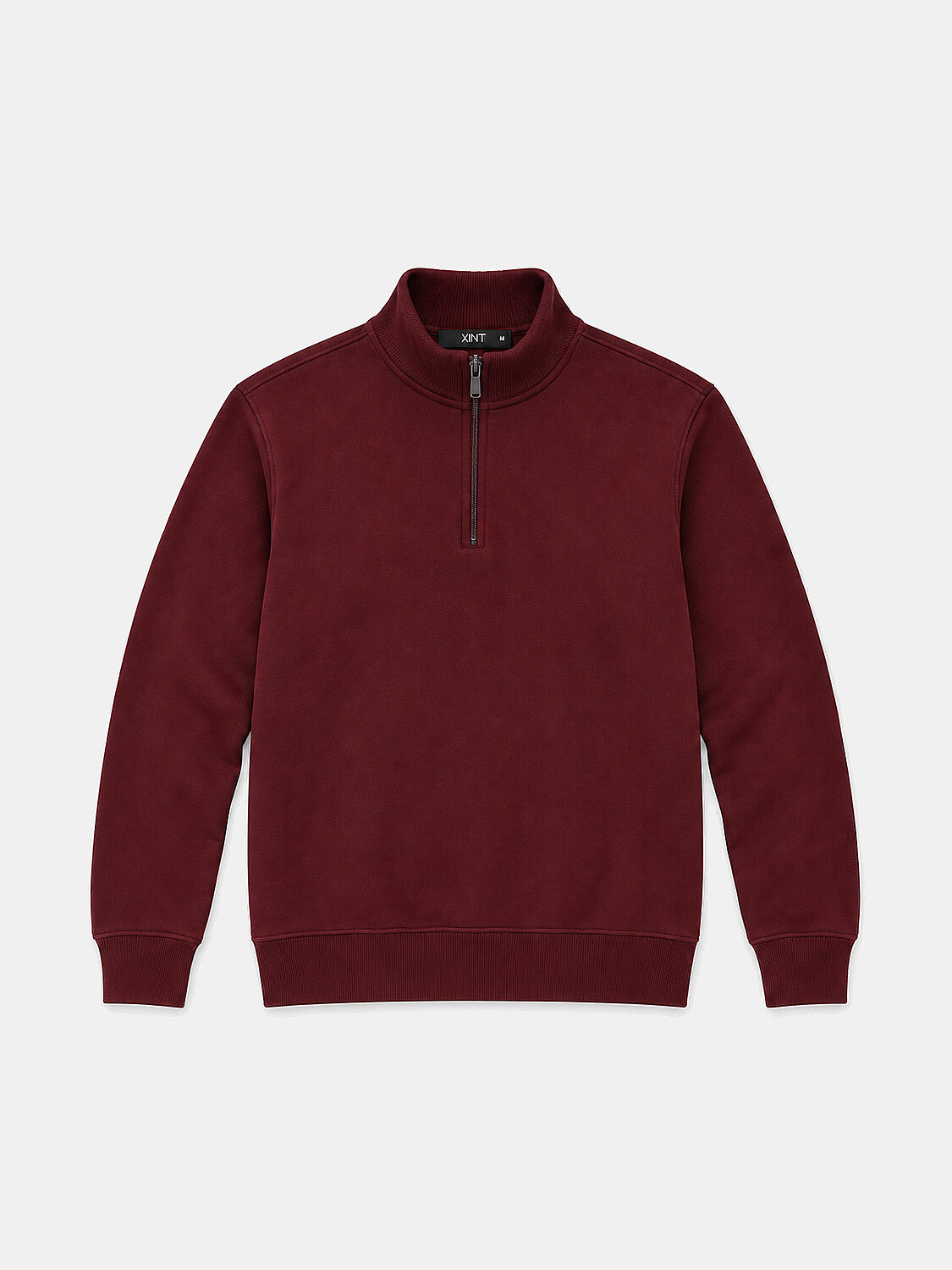 Bordo Regular Fit Dik Yaka Pamuklu Sweatshirt - 1