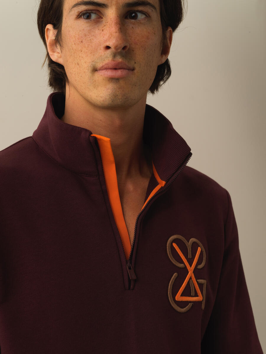 Bordo Pamuk Dokulu Regular Fit Sweatshirt - 3