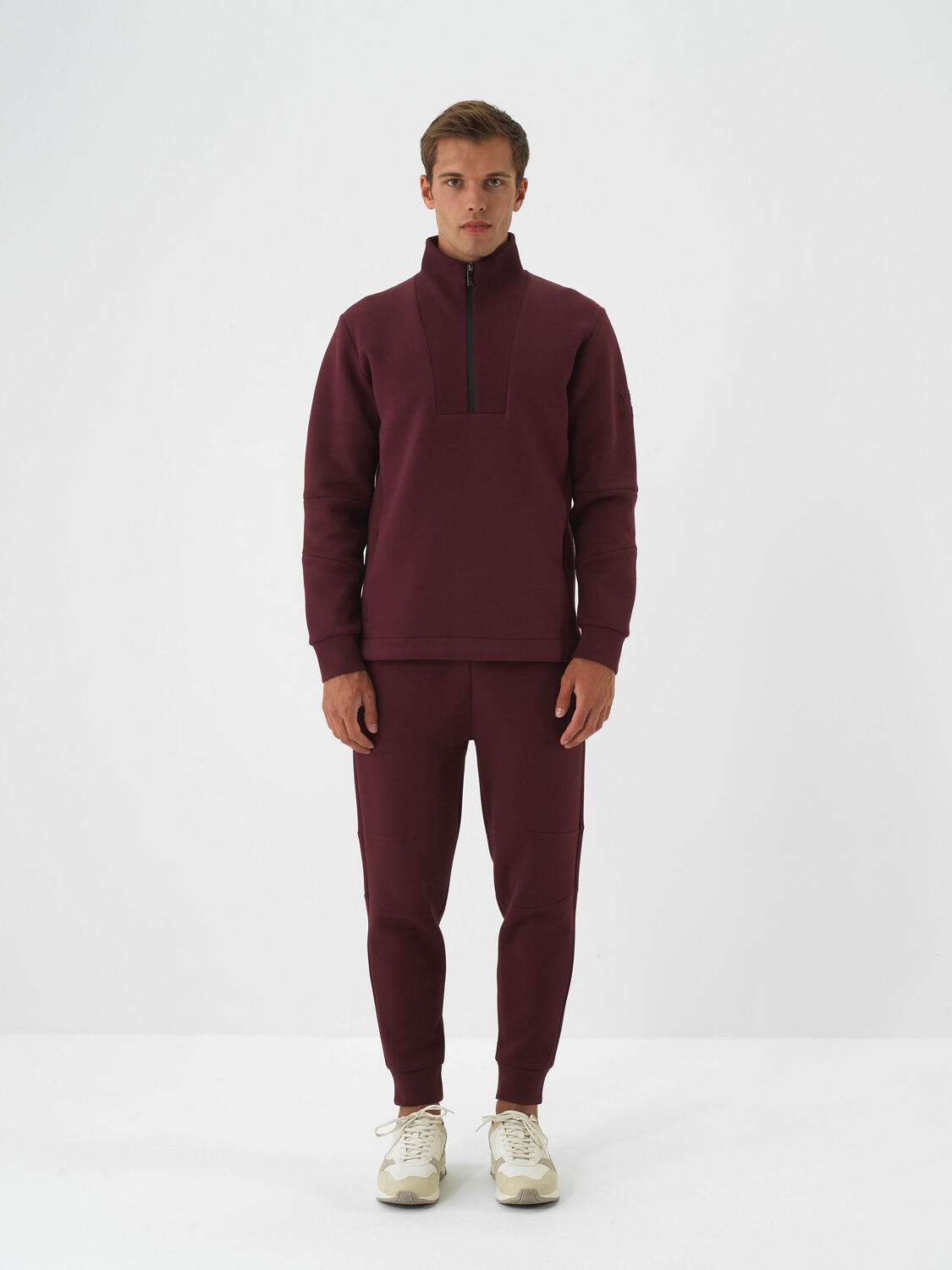 Bordo Pamuk Dokulu Regular Fit Sweatshirt - 2