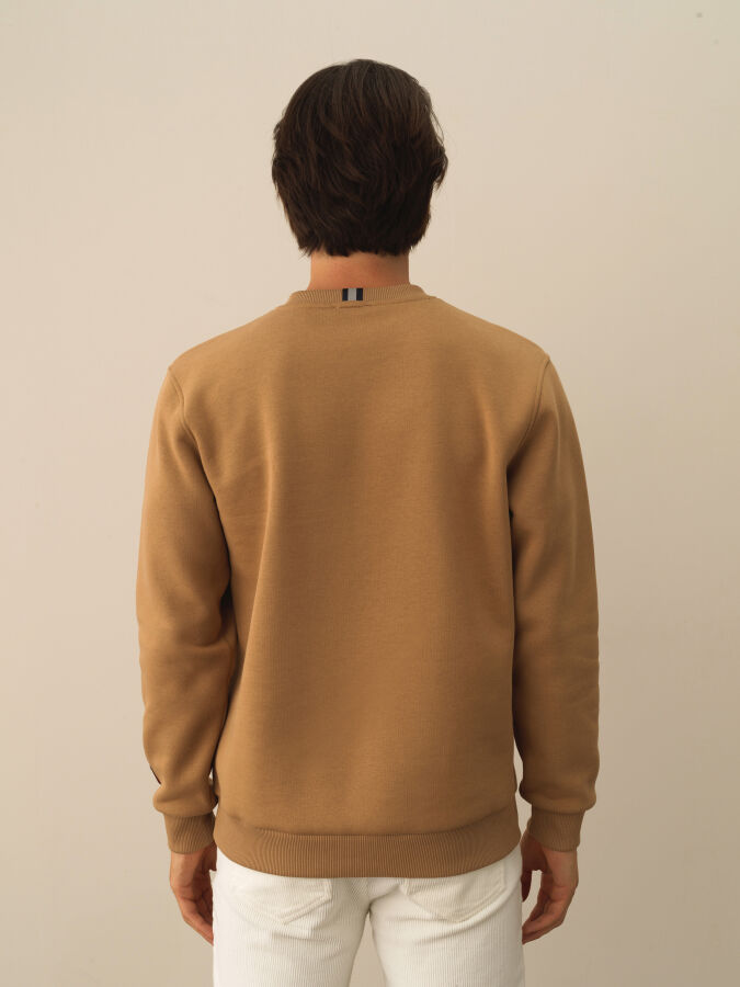 Camel Pamuk Dokulu Regular Fit Sweatshirt - Xint