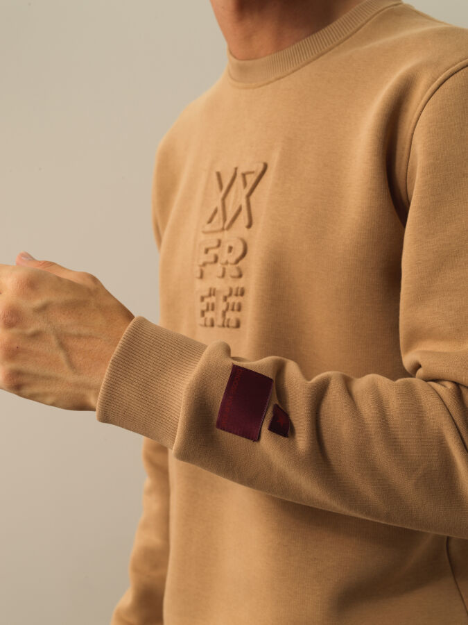Camel Pamuk Dokulu Regular Fit Sweatshirt - Xint