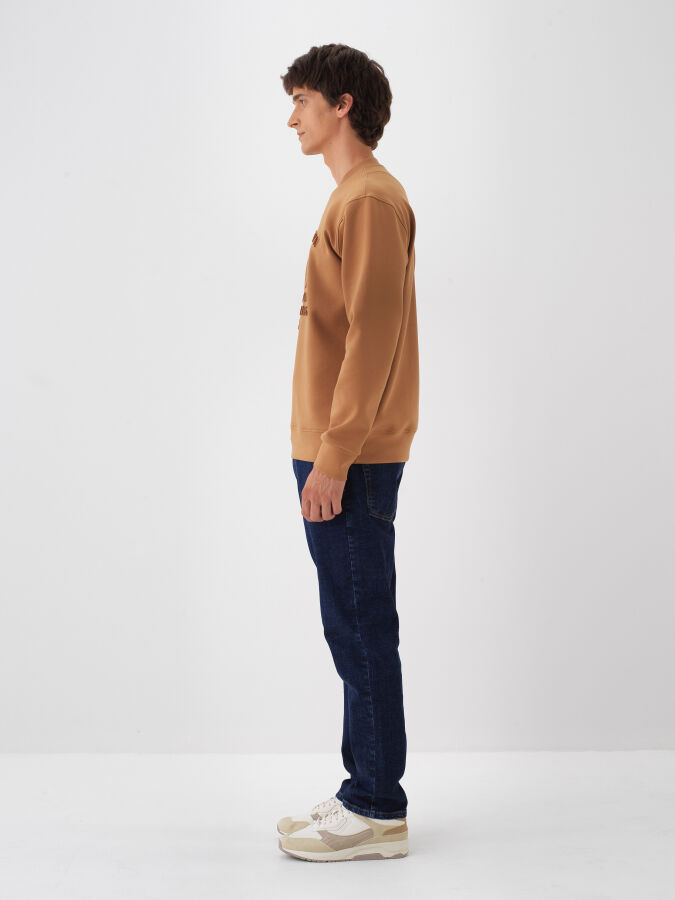 Camel Pamuk Dokulu Regular Fit Sweatshirt - Xint