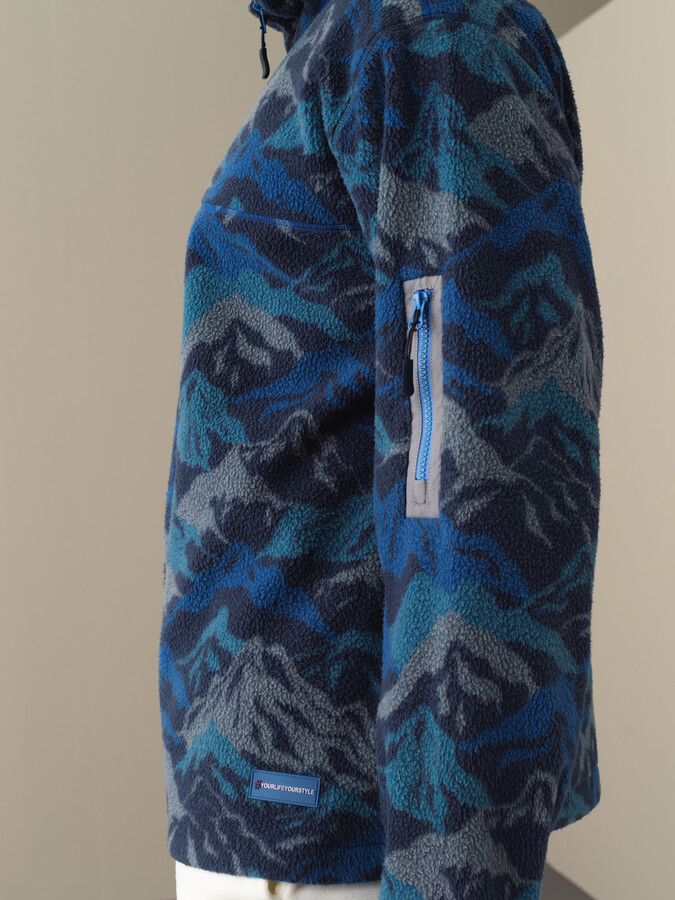 Lacivert Formunu Koruyan Oversize Polar Sweatshirt - Xint