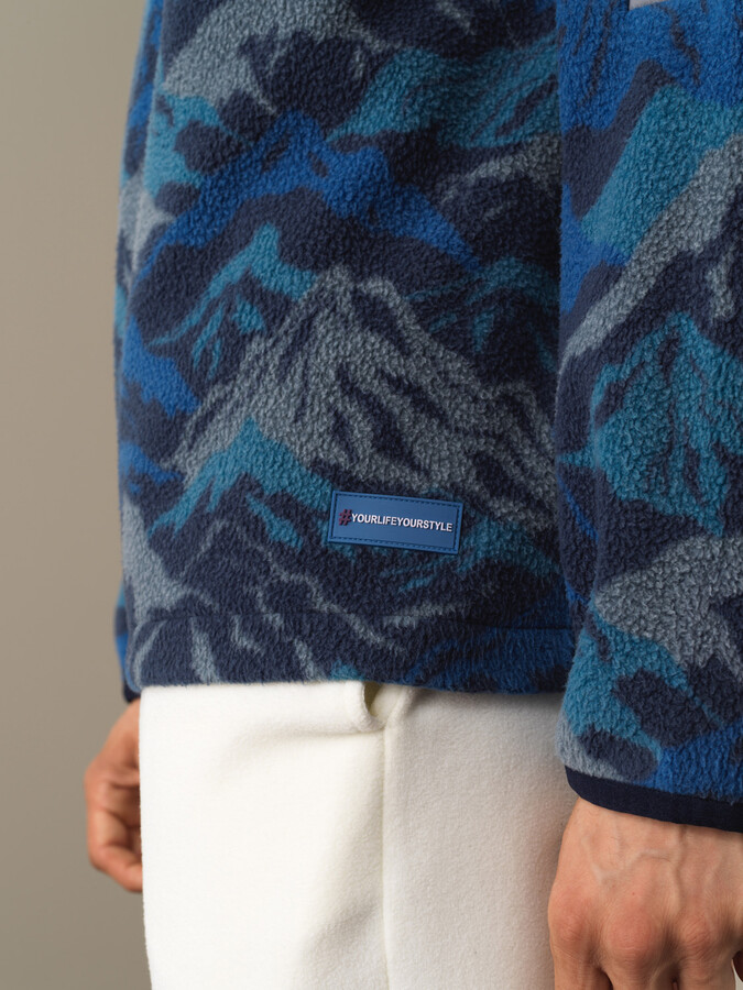 Lacivert Formunu Koruyan Oversize Polar Sweatshirt - Xint