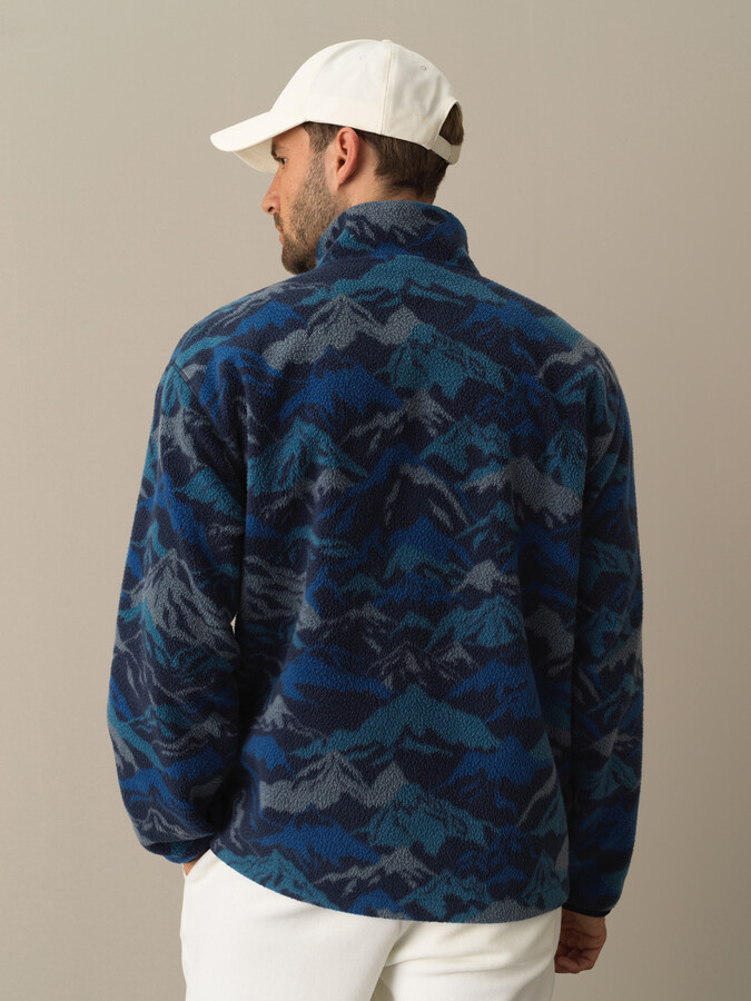 Lacivert Formunu Koruyan Oversize Polar Sweatshirt - Xint