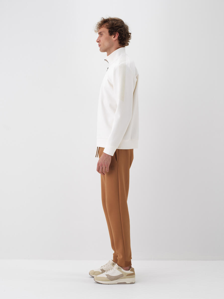 Ekru Pamuk Dokulu Regular Fit Sweatshirt - 4