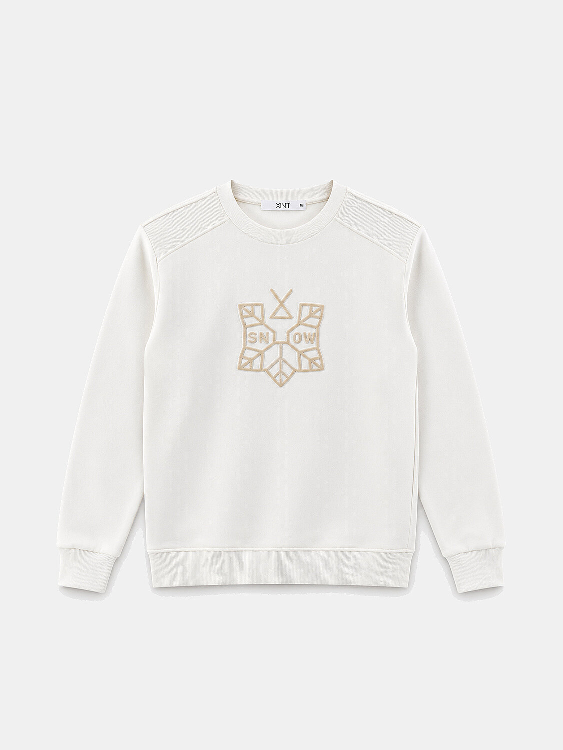 Ekru Regular Fit Bisiklet Yaka Pamuklu Sweatshirt - 1