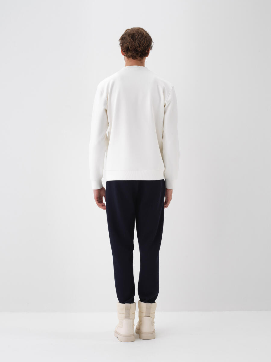 Ekru Pamuk Dokulu Regular Fit Sweatshirt - 4