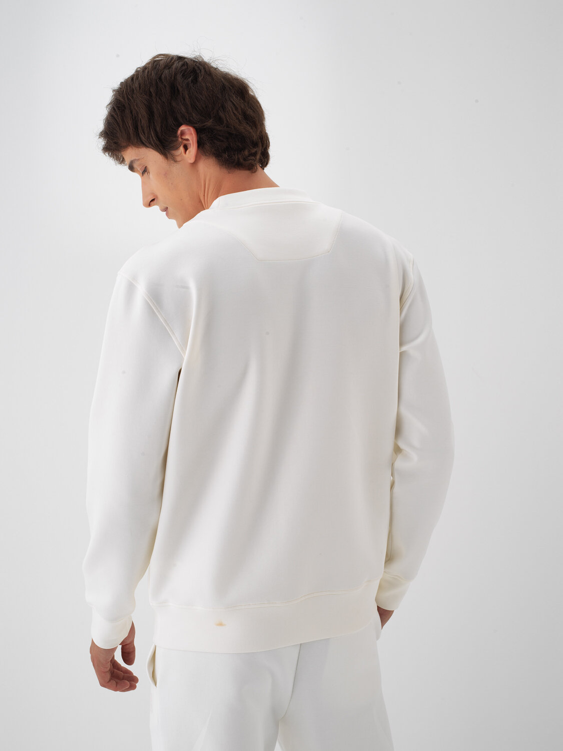 Ekru Pamuk Dokulu Regular Fit Sweatshirt - Xint