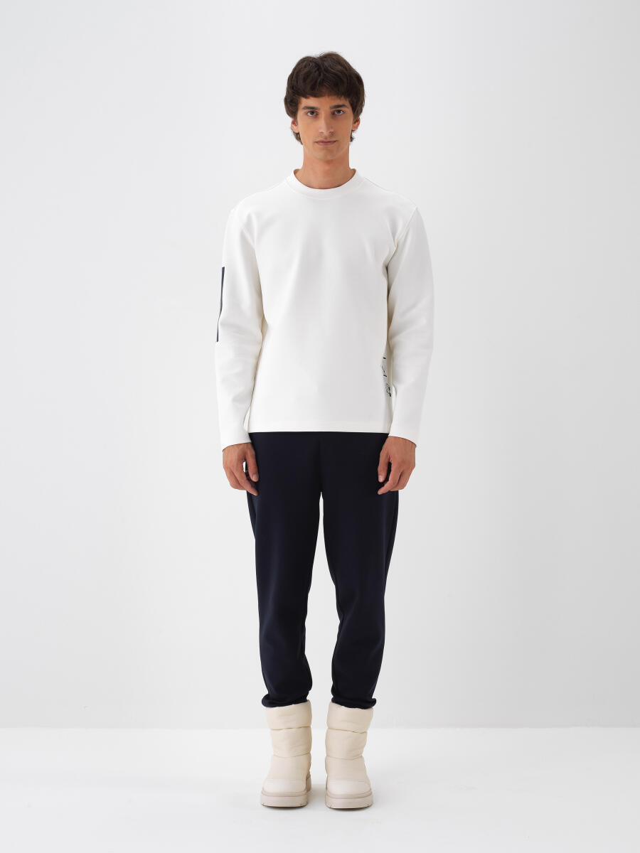 Ekru Pamuk Dokulu Regular Fit Sweatshirt - 2