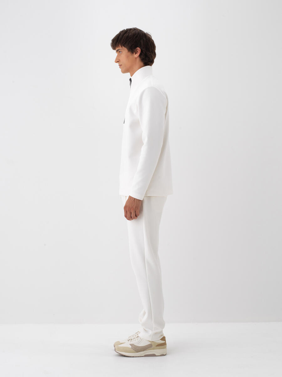 Ekru Pamuk Dokulu Regular Fit Sweatshirt - 3