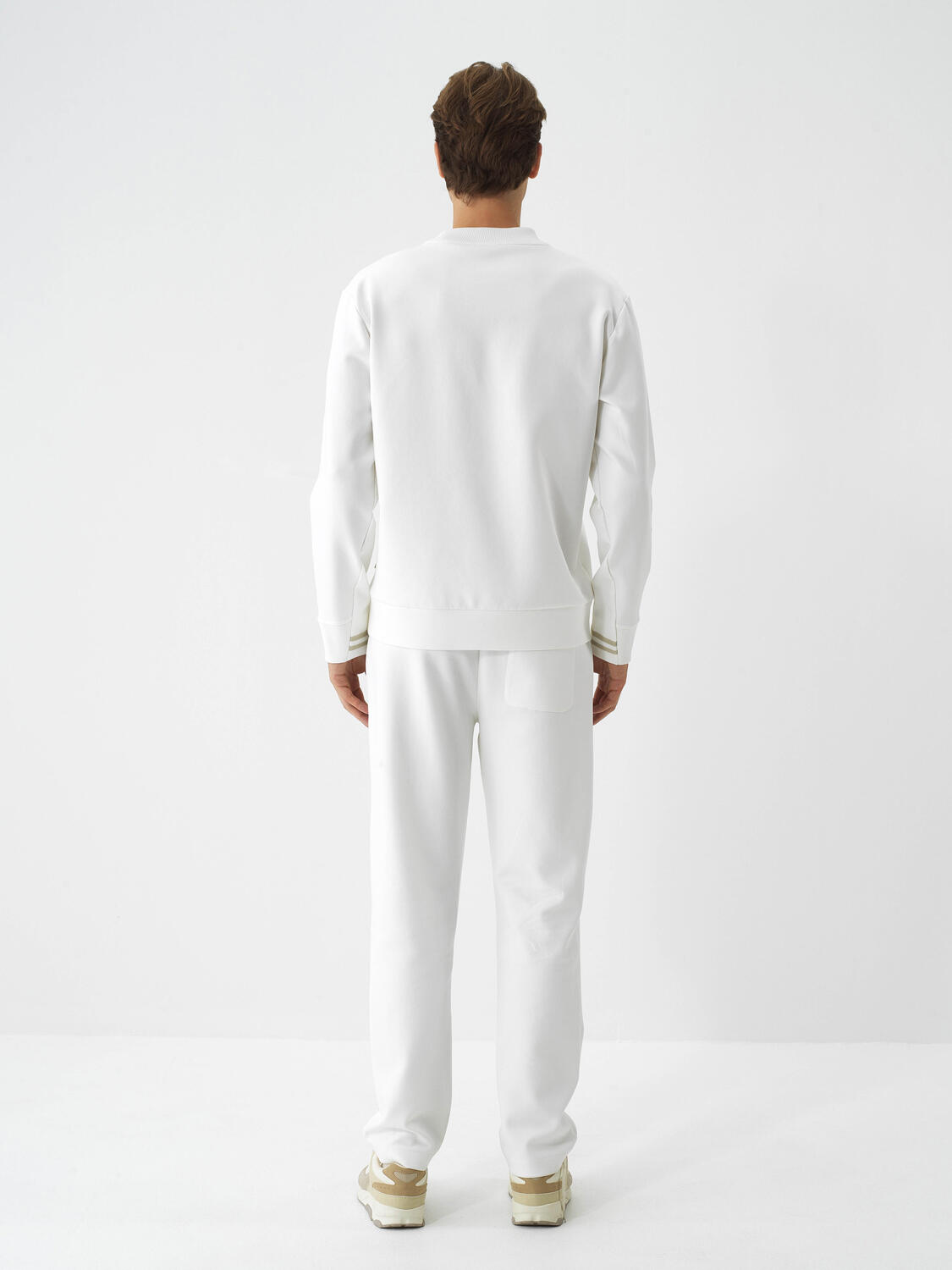 Ekru Pamuk Dokulu Regular Fit Sweatshirt - 5