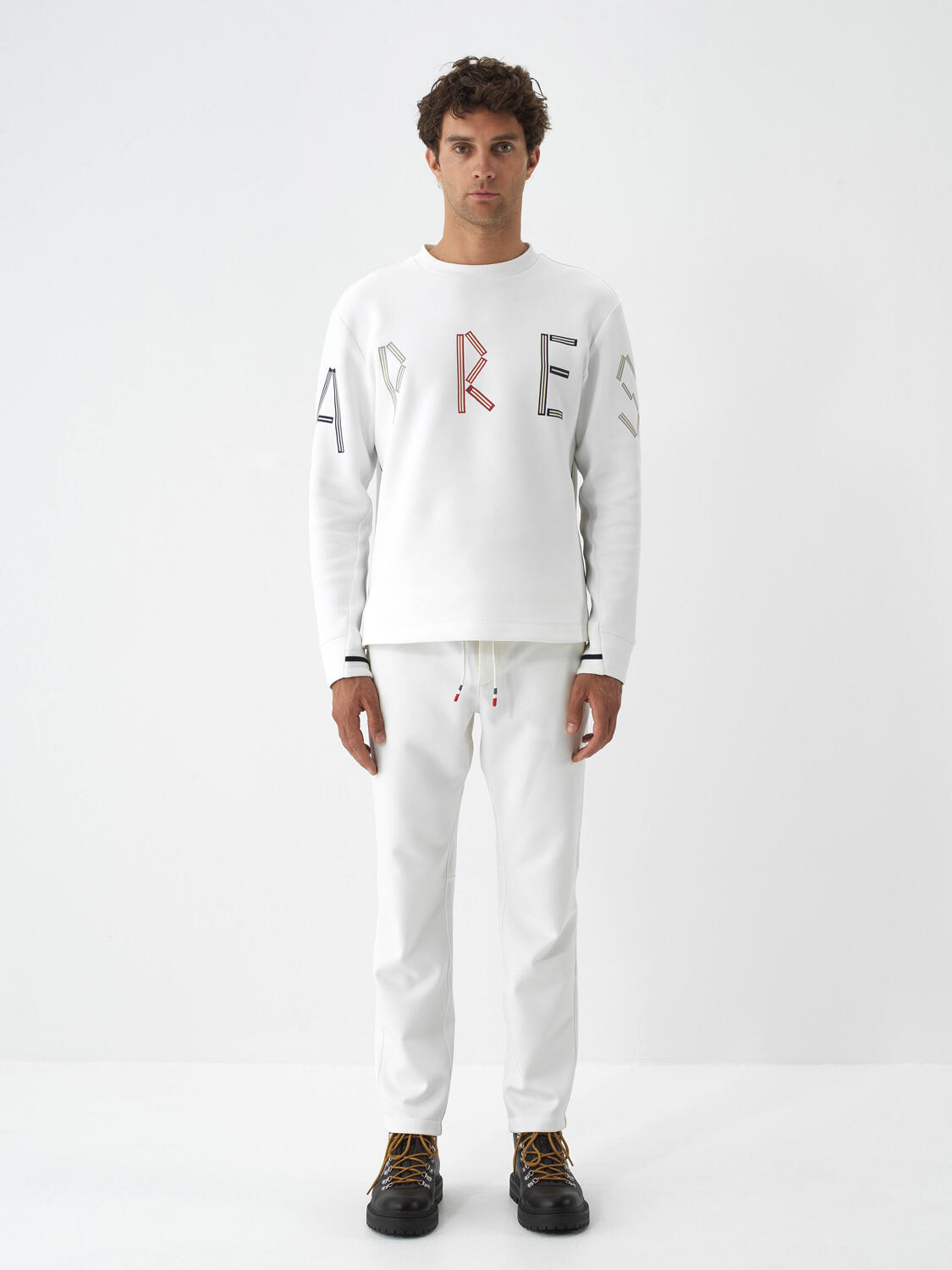 Ekru Pamuk Dokulu Regular Fit Sweatshirt - 3