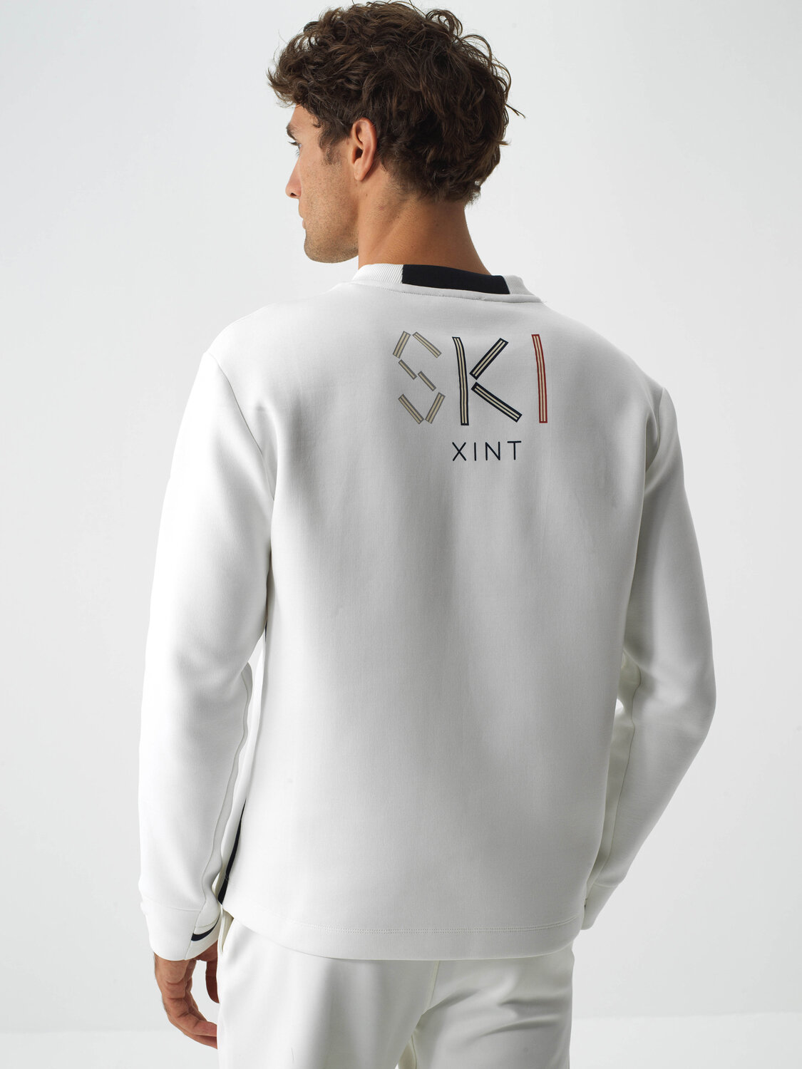 Ekru Pamuk Dokulu Regular Fit Sweatshirt - Xint