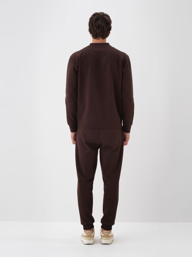 Kahverengi Pamuk Dokulu Regular Fit Sweatshirt - Xint