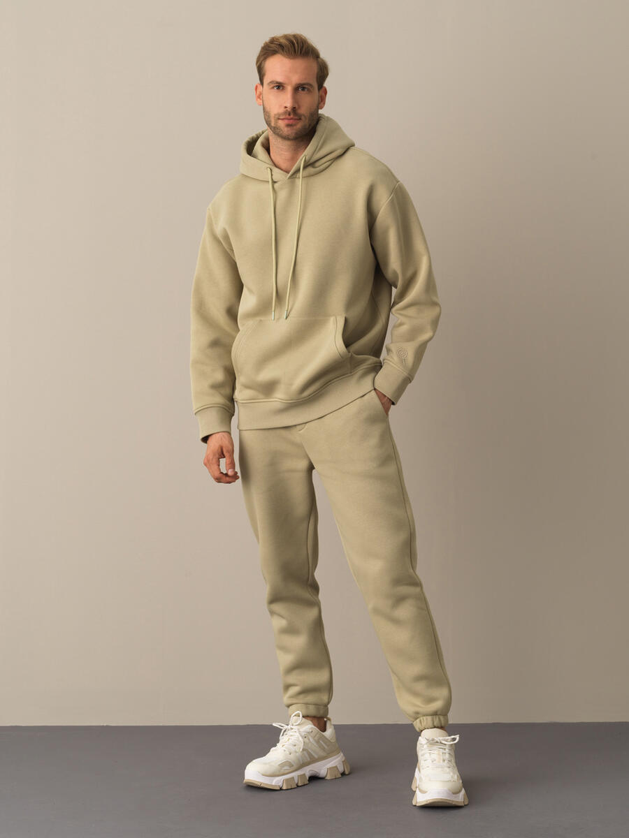 Yeşil Pamuk Dokulu Oversize Basic Sweatshirt - 2