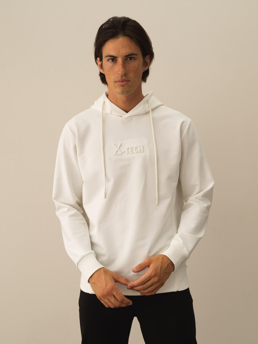 Kırık Beyaz Pamuk Dokulu Regular Fit Sweatshirt