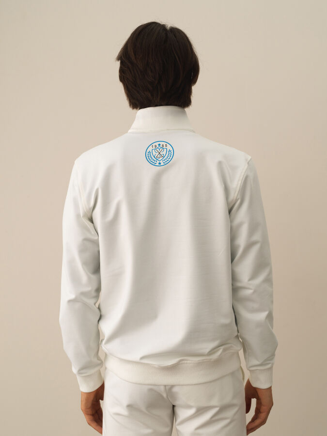 Kırık Beyaz Pamuk Dokulu Regular Fit Sweatshirt - Xint