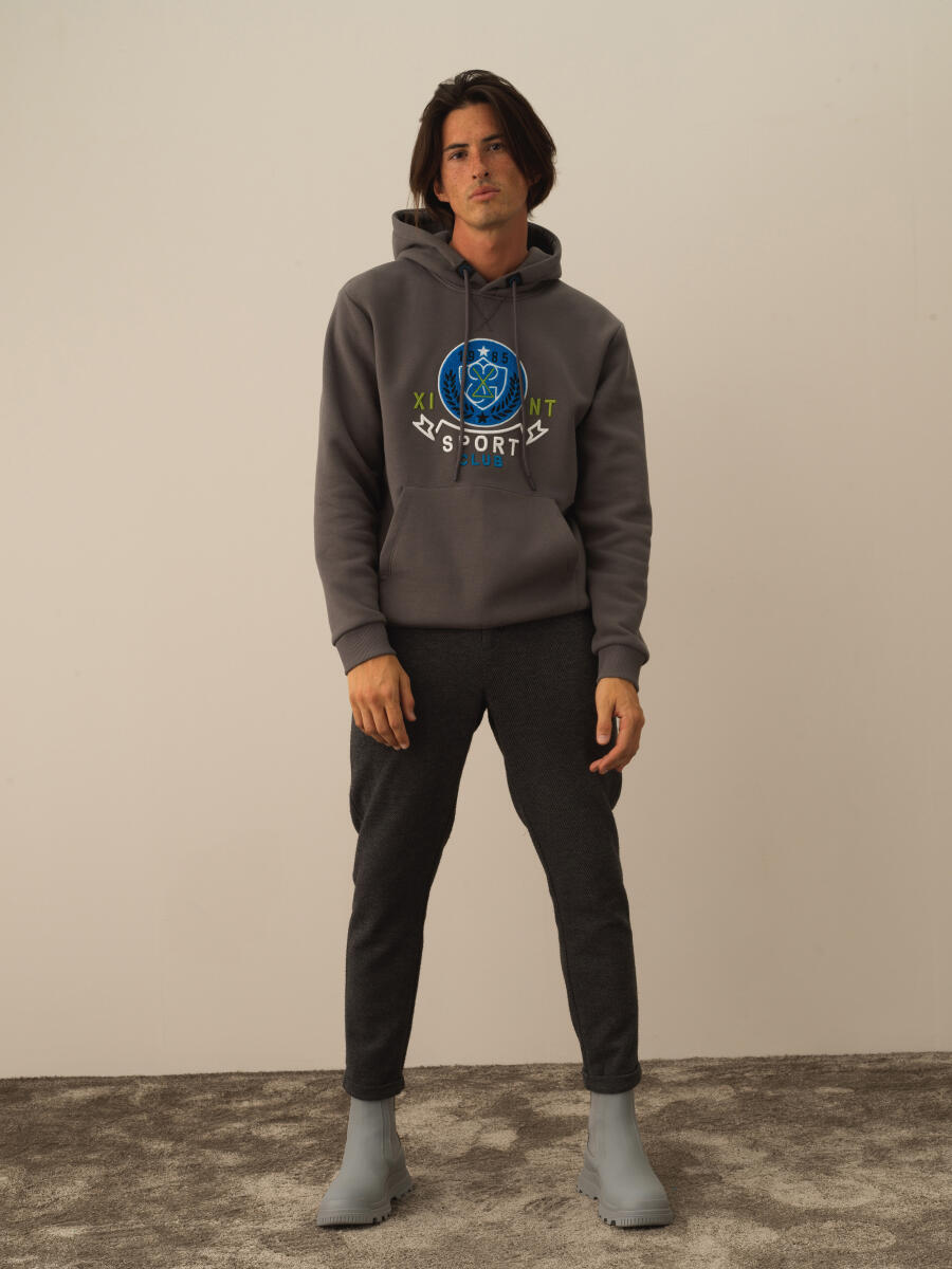 Koyu Gri Pamuk Dokulu Regular Fit Sweatshirt - 2