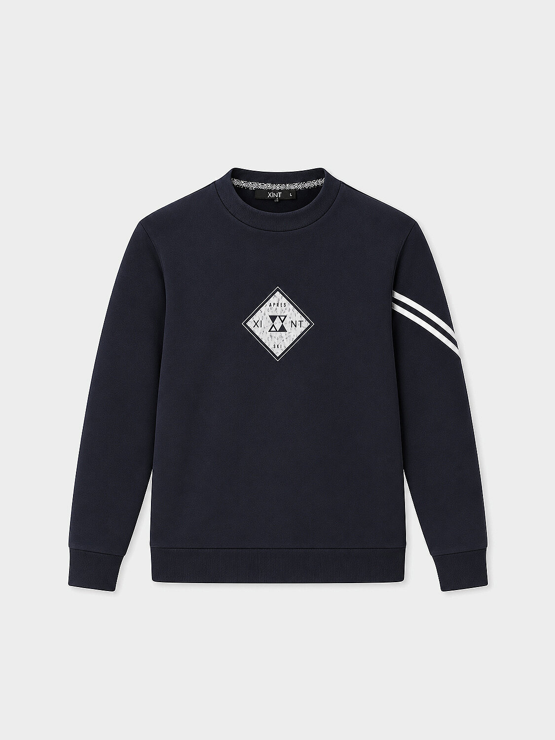 Lacivert Esnek Dokulu Regular Fit Sweatshirt