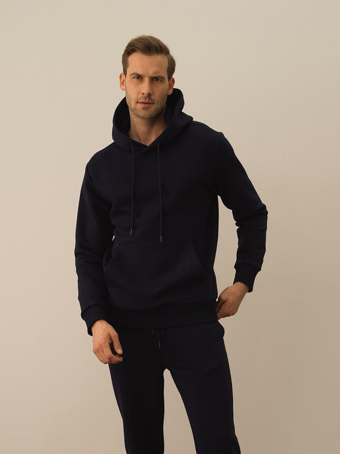 Lacivert Regular Fit Kapüşonlu Pamuklu Sweatshirt - 1