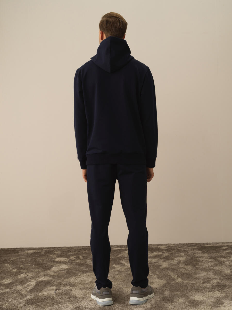 Lacivert Pamuk Dokulu Regular Fit Sweatshirt - 5