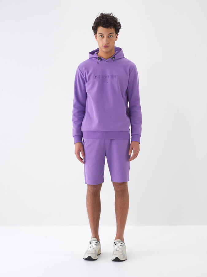 Lila Pamuk Dokulu Regular Fit Sweatshirt (1)