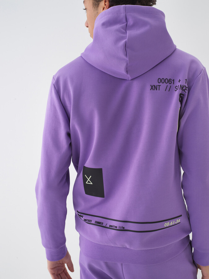 Lila Pamuk Dokulu Regular Fit Sweatshirt - 5
