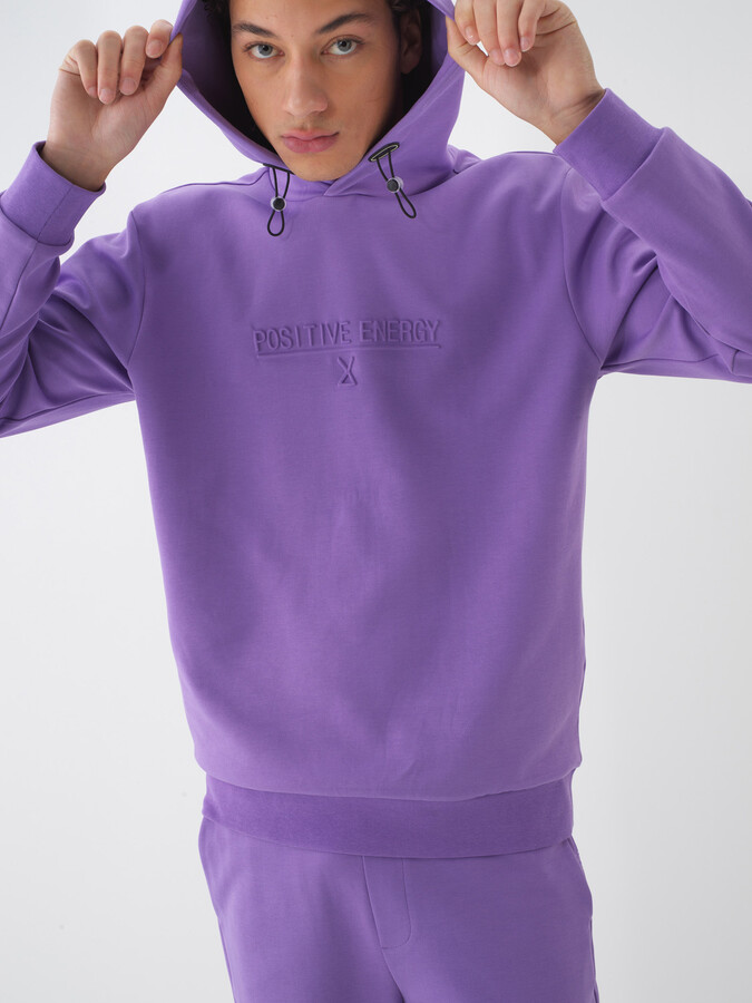 Lila Pamuk Dokulu Regular Fit Sweatshirt