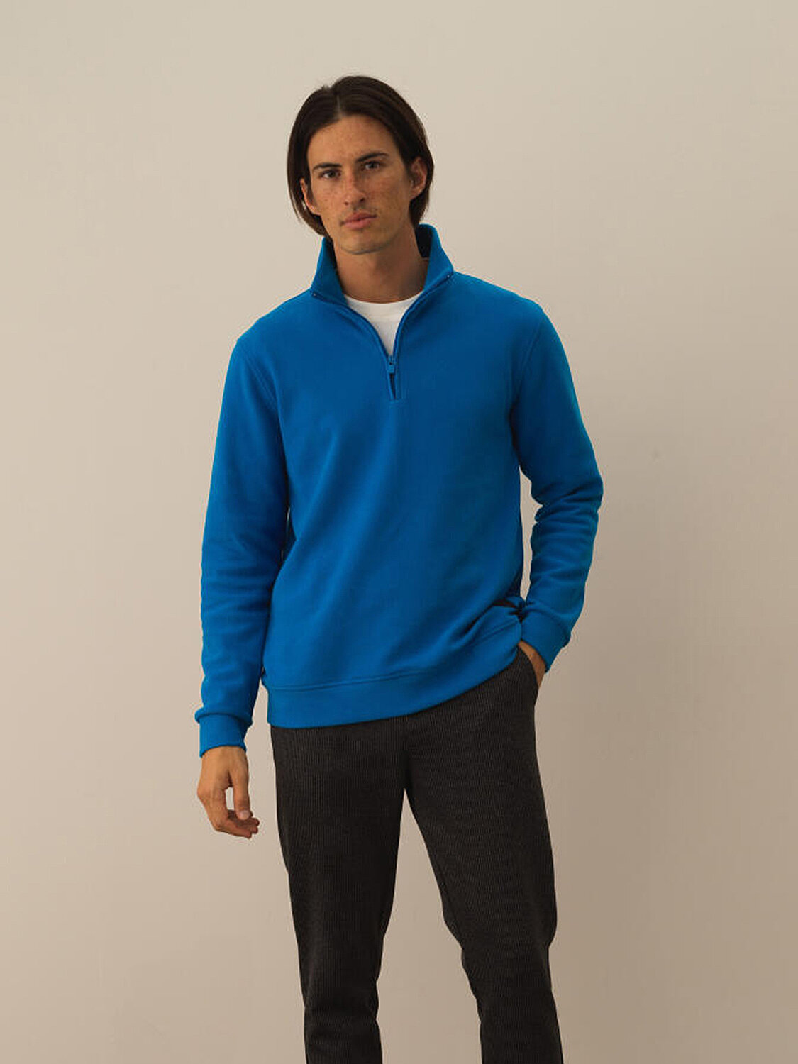 Mavi Regular Fit Dik Yaka Pamuklu Sweatshirt - 1