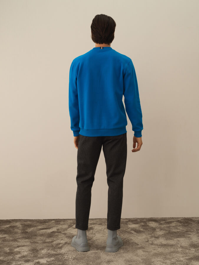 Mavi Pamuk Dokulu Regular Fit Sweatshirt - Xint