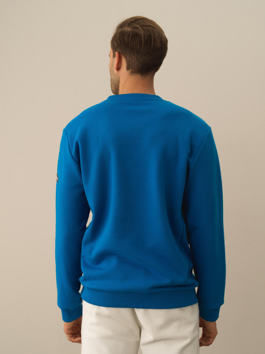 Mavi Pamuk Dokulu Regular Fit Sweatshirt - 3