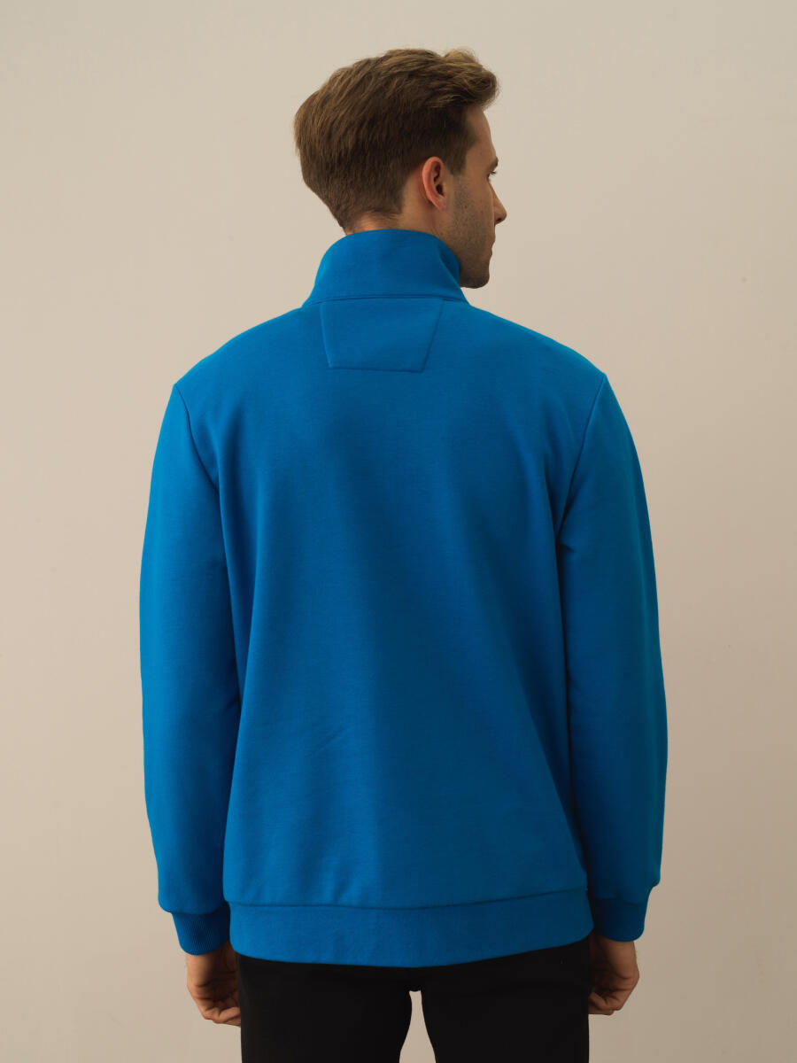 Mavi Pamuk Dokulu Regular Fit Sweatshirt - 4