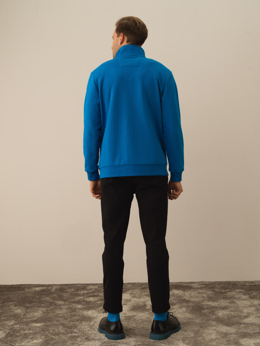 Mavi Pamuk Dokulu Regular Fit Sweatshirt - 5