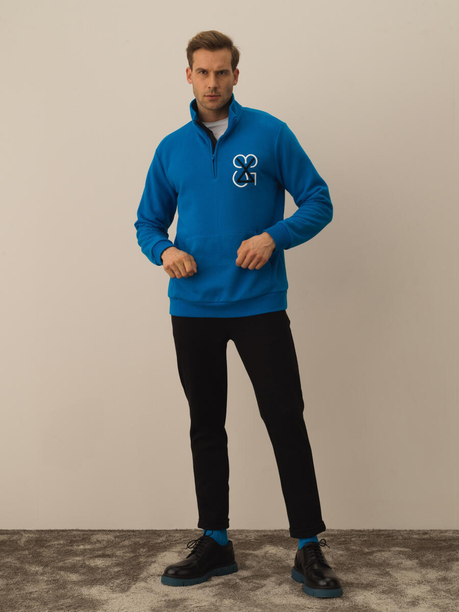 Mavi Pamuk Dokulu Regular Fit Sweatshirt - 2