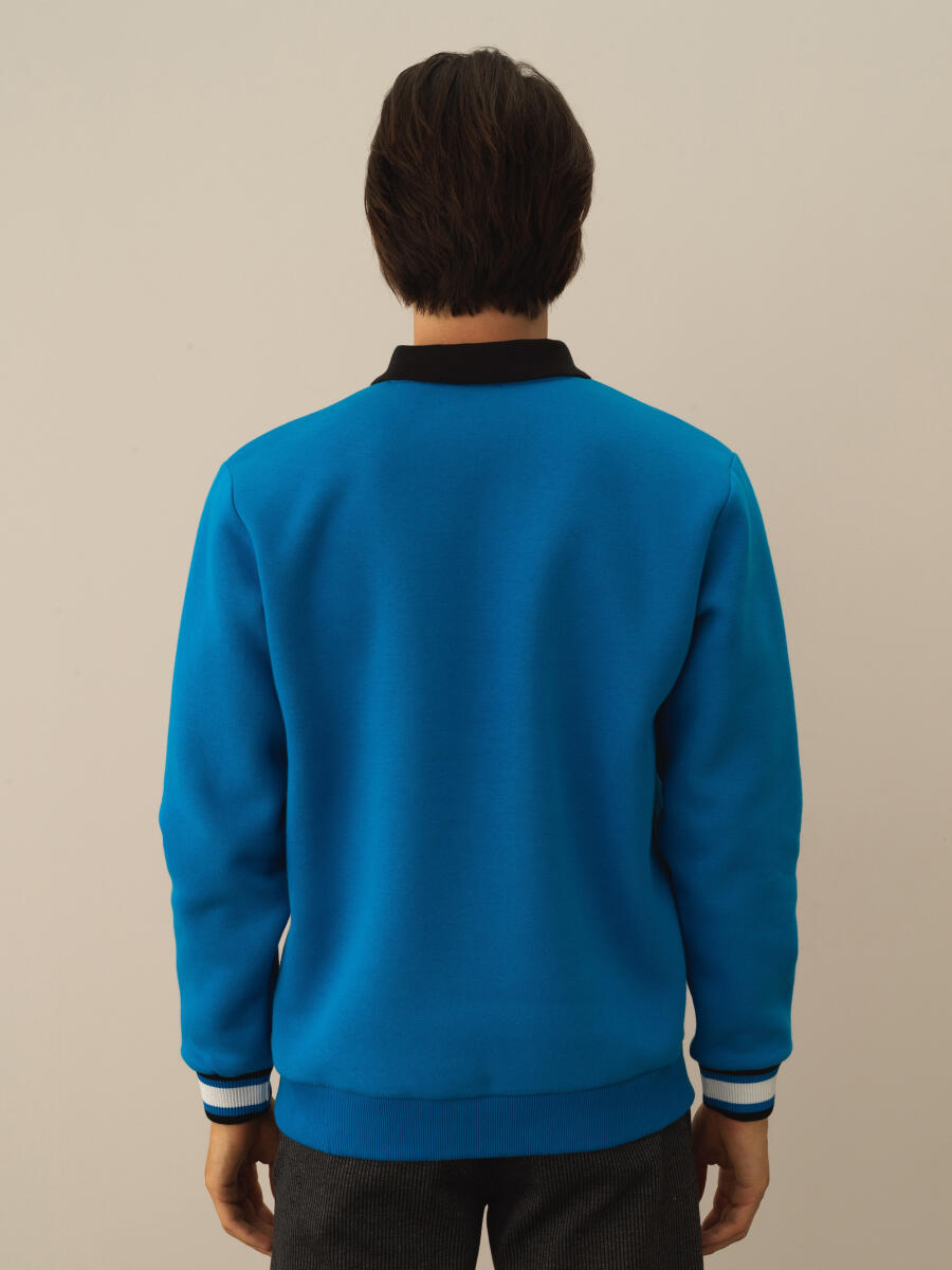 Mavi Pamuk Dokulu Regular Fit Sweatshirt - 3