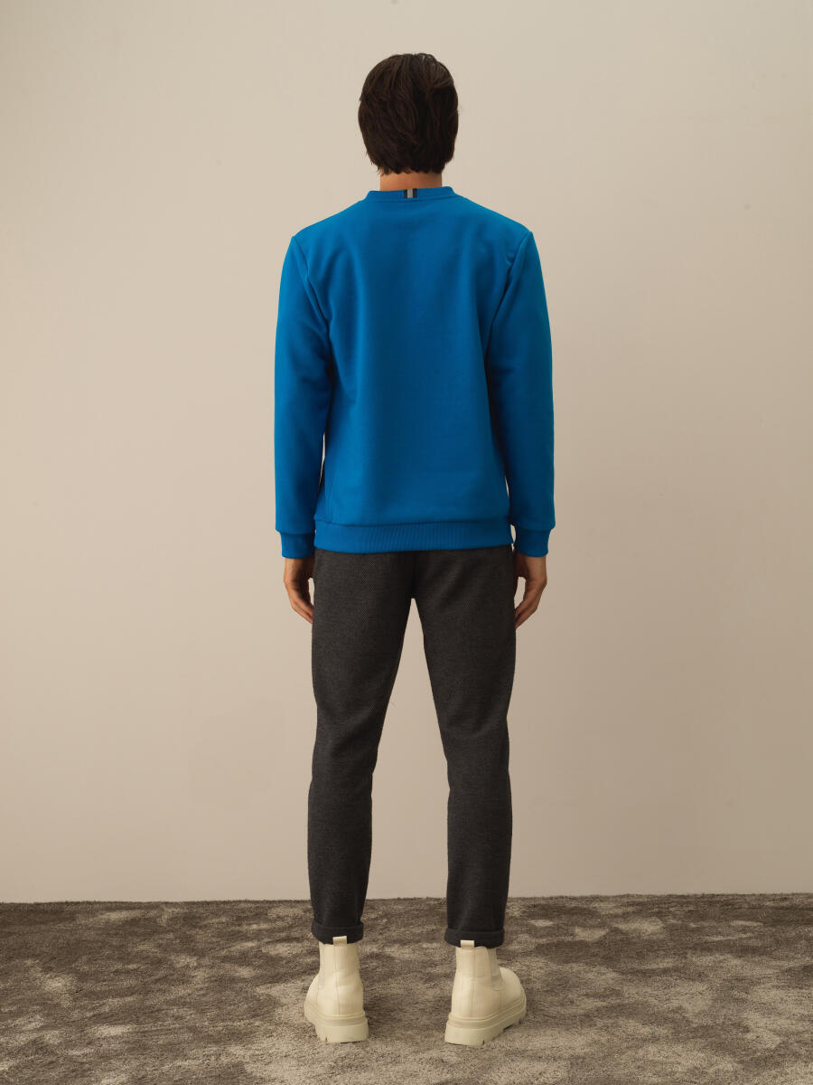 Mavi Pamuk Dokulu Regular Fit Sweatshirt - 4