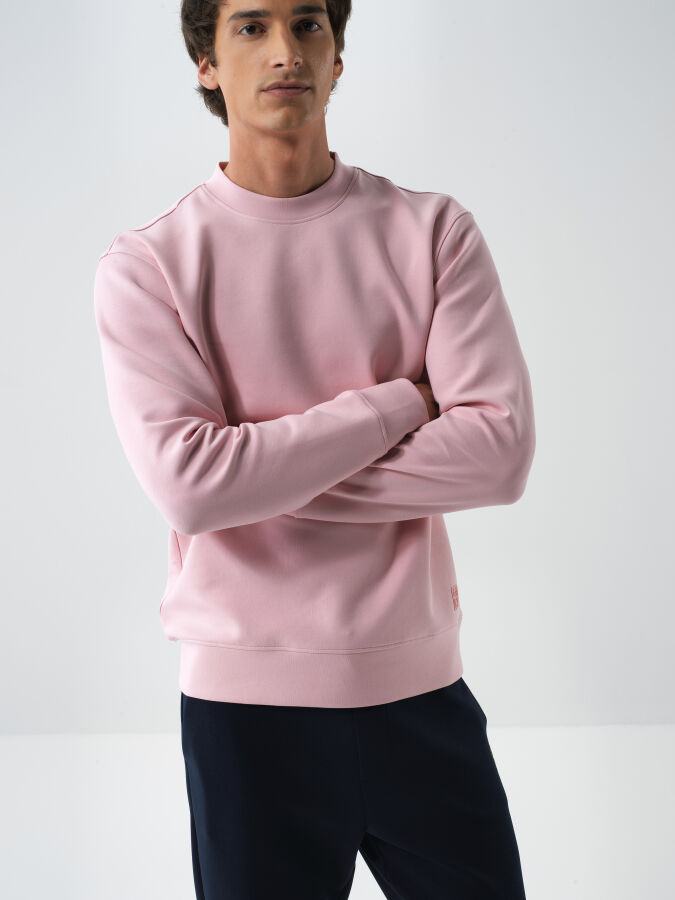 Pembe Pamuk Dokulu Regular Fit Sweatshirt - Xint