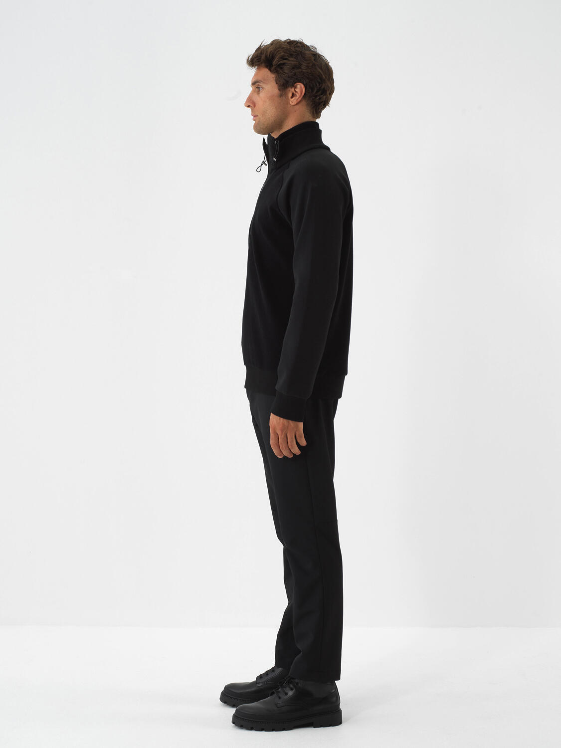 Siyah Pamuk Dokulu Regular Fit Sweatshirt - 3