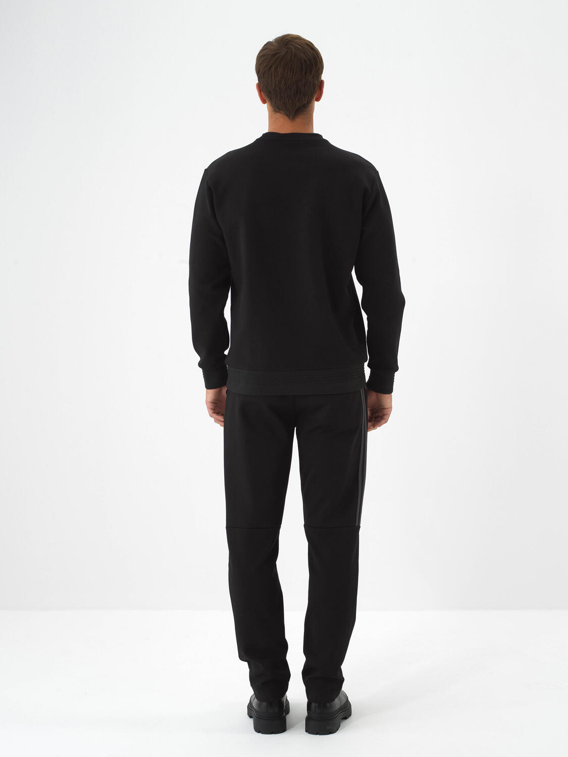 Siyah Pamuk Dokulu Regular Fit Sweatshirt - 5